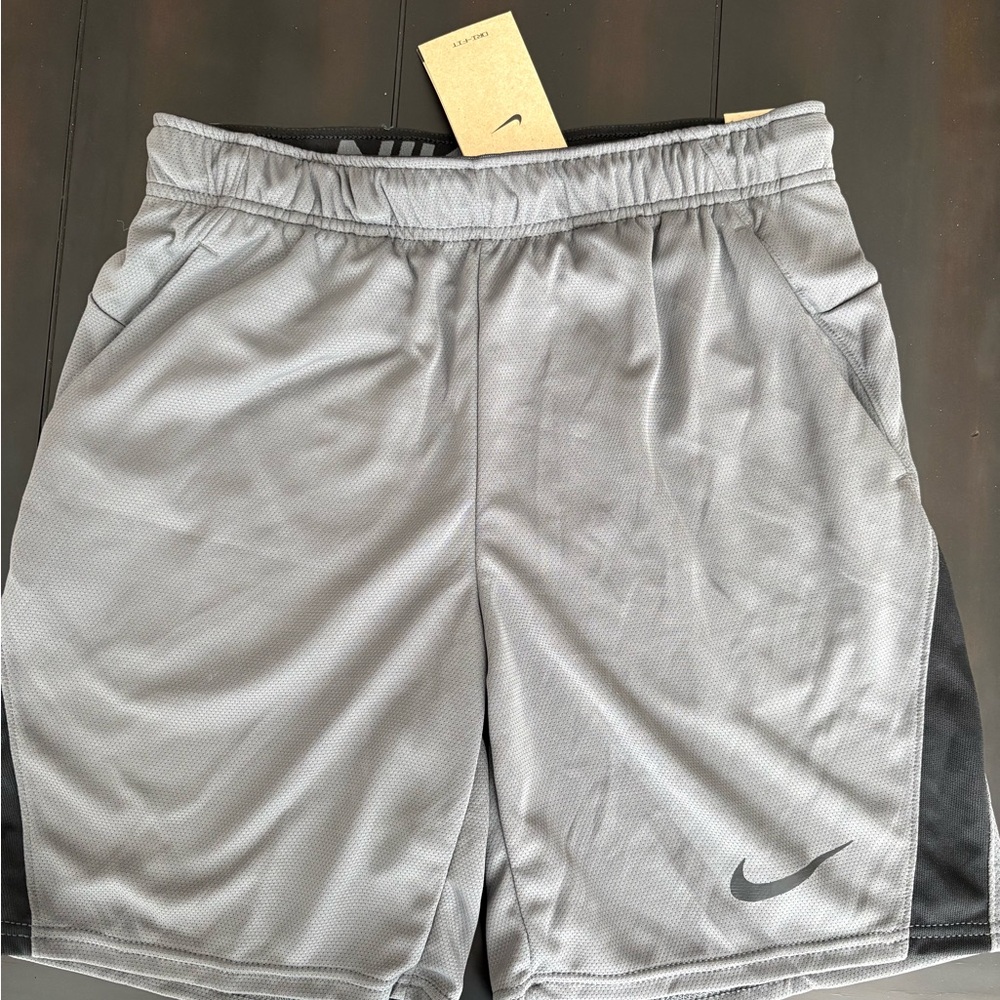 Nike Men's Silver and Black Athletic Shorts